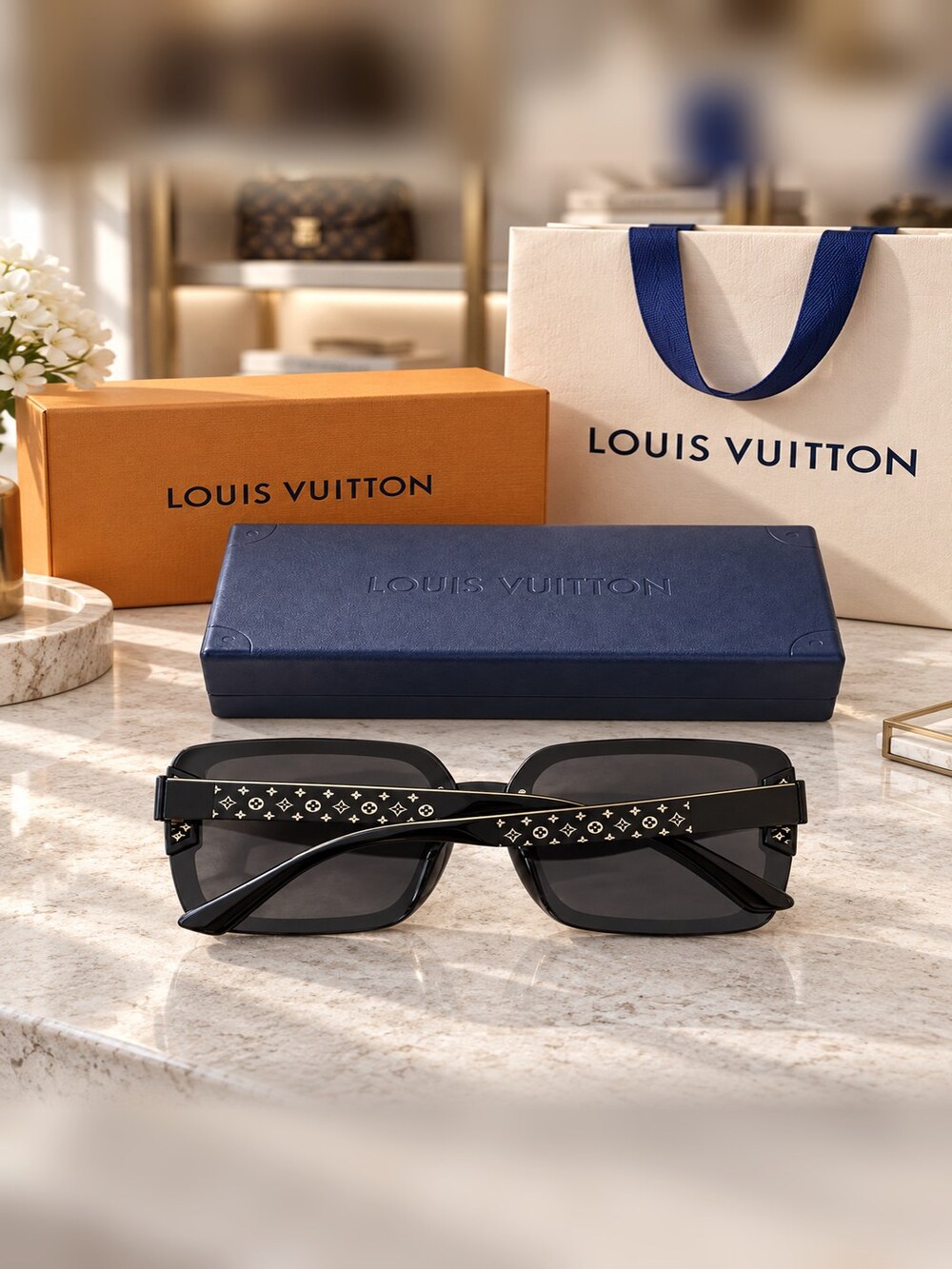 Louis Vuitton Black Square Sunglasses - Picture 6 of 6